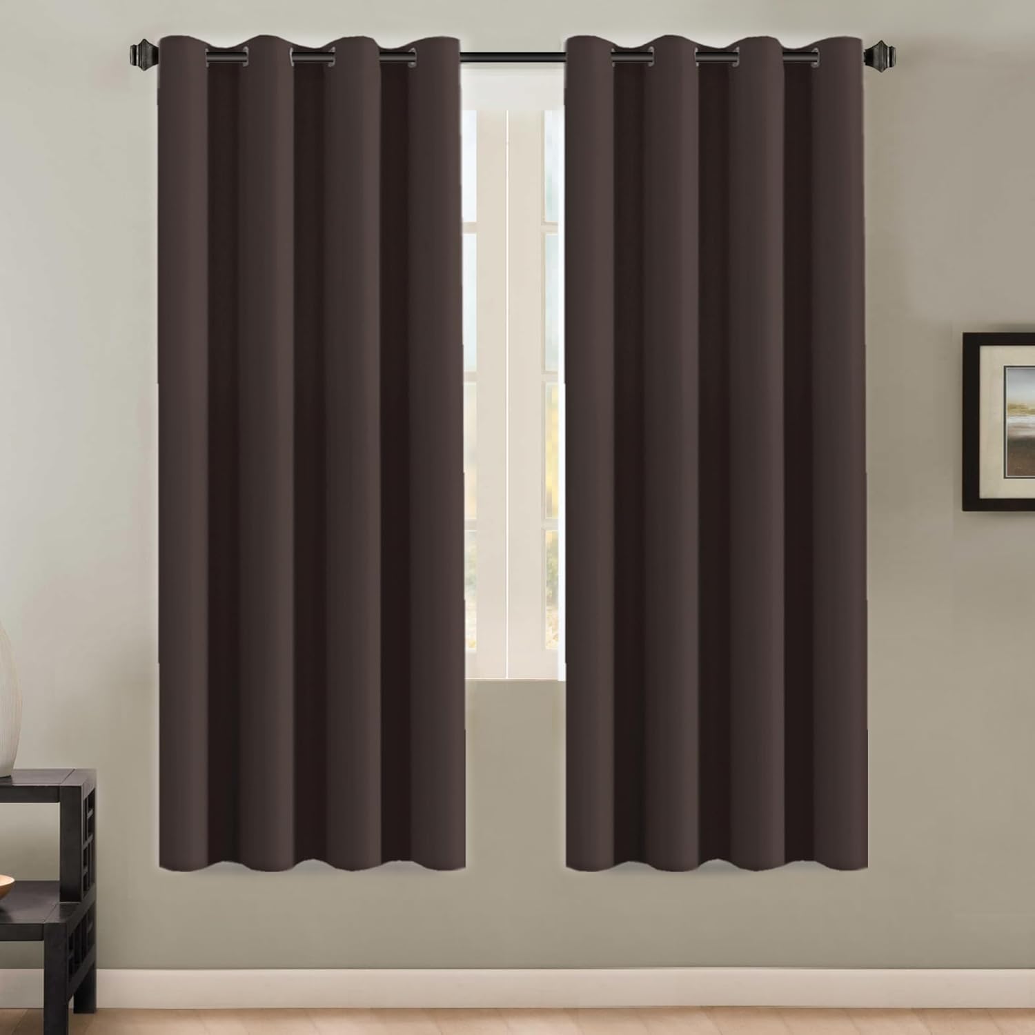 Blackout Curtains Thermal Insulated Grommet Top Solid Color Curtains