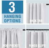 H.VERSAILTEX 100% Blackout Linen Look Curtains for Bedroom Double Face Linen Back Tab Loop Pocket Textured Burlap 2 Panels