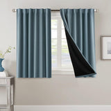 H.VERSAILTEX 100% Blackout Curtains for Bedroom with Black Liner Full Room Darkening Back Tab Rod Pocket 2 Panels