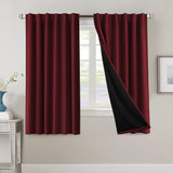 H.VERSAILTEX 100% Blackout Curtains for Bedroom with Black Liner Full Room Darkening Back Tab Rod Pocket 2 Panels