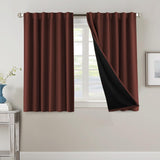 H.VERSAILTEX 100% Blackout Curtains for Bedroom with Black Liner Full Room Darkening Back Tab Rod Pocket 2 Panels