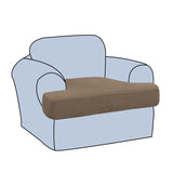H.VERSAILTEX Stretch 2 Piece T Cushion Sofa Slipcovers Individually Sofa Cushion Covers for 2 Cushion Couch Sofa Seat Cushion Covers with Elastic Bands Featuring Thicker Jacquard Fabric, Dusty Blue
