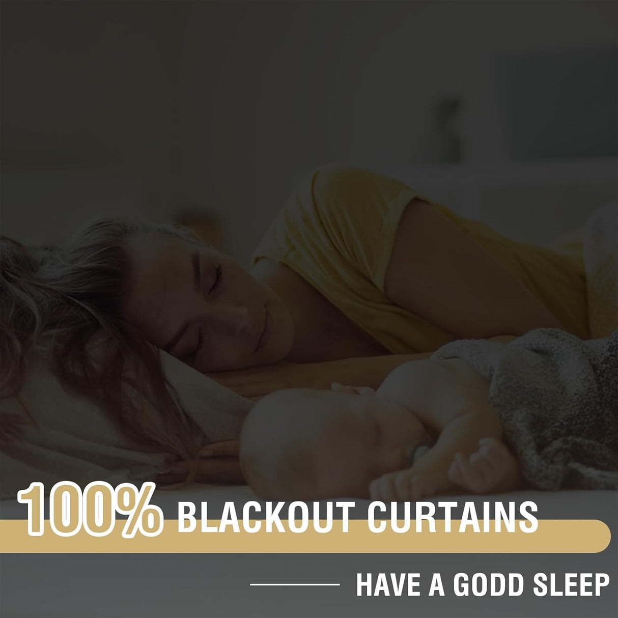 100% Blackout White Liners Window Rod Pocket Curtains
