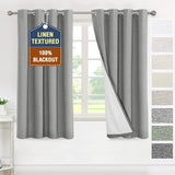 H.VERSAILTEX Linen 100% Blackout Drapes Full Coverage Heat Blocking Curtains for Bedroom