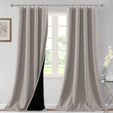 H.VERSAILTEX 100% Blackout Short Curtains for Bedroom Kitchen Privacy Energy Saving Curtain Tiers Set of 2