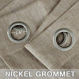 Natural Linen Blended Privacy Sheer Nickel Grommets Curtains