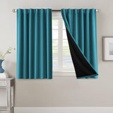 H.VERSAILTEX 100% Blackout Curtains for Bedroom with Black Liner Full Room Darkening Back Tab Rod Pocket 2 Panels