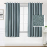 H.VERSAILTEX 100% Blackout Linen Look Curtains for Bedroom Double Face Linen Back Tab Loop Pocket Textured Burlap 2 Panels