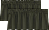 H.VERSAILTEX 100% Blackout Valances for Windows Kitchen Window Rod Pocket Privacy Decorative Curtains 2 Pack