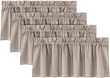 H.VERSAILTEX 100% Blackout Valances for Windows Kitchen Window Rod Pocket Privacy Decorative Curtains 2 Pack