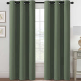 Blackout Curtains Thermal Insulated Grommet Top Solid Color Curtains