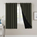 H.VERSAILTEX 100% Blackout Curtains for Bedroom with Black Liner Full Room Darkening Back Tab Rod Pocket 2 Panels