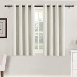 H.VERSAILTEX Grommet Natural Linen Textured Kitchen Curtains 45 inch Length, Thick Faux Linen Room Darkening Window Treatment Set for Farmhouse/Bedroom 52W x 45L,2 Panels,Heather Aqua