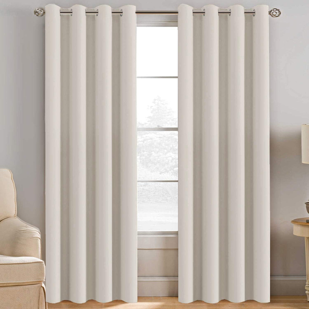 Blackout Thermal Insulated Winow Treatment Extra Long Grommet Top Curtains