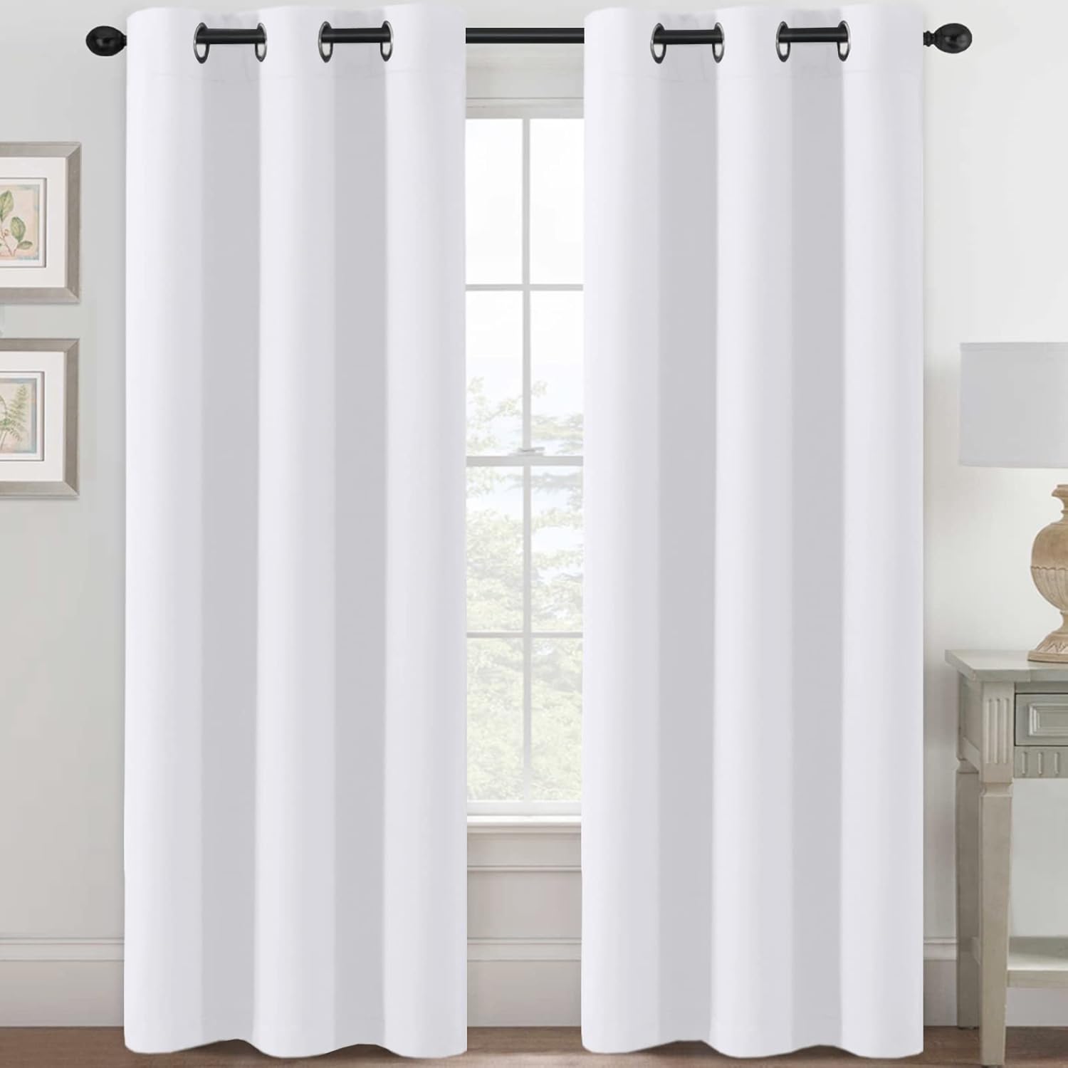 Blackout Curtains Thermal Insulated Grommet Top Solid Color Curtains