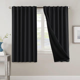 H.VERSAILTEX 100% Blackout Curtains for Bedroom with Black Liner Full Room Darkening Back Tab Rod Pocket 2 Panels