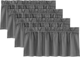 H.VERSAILTEX 100% Blackout Valances for Windows Kitchen Window Rod Pocket Privacy Decorative Curtains 2 Pack