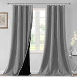 H.VERSAILTEX 100% Blackout Short Curtains for Bedroom Kitchen Privacy Energy Saving Curtain Tiers Set of 2