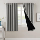 H.VERSAILTEX 100% Blackout Curtains for Bedroom with Black Liner Full Room Darkening Back Tab Rod Pocket 2 Panels
