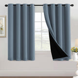 100% Blackout Black Liners Grommet Solid Color Curtains