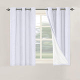 Linen Blackout Thermal Insulated  White Liner Grommet Top Curtains