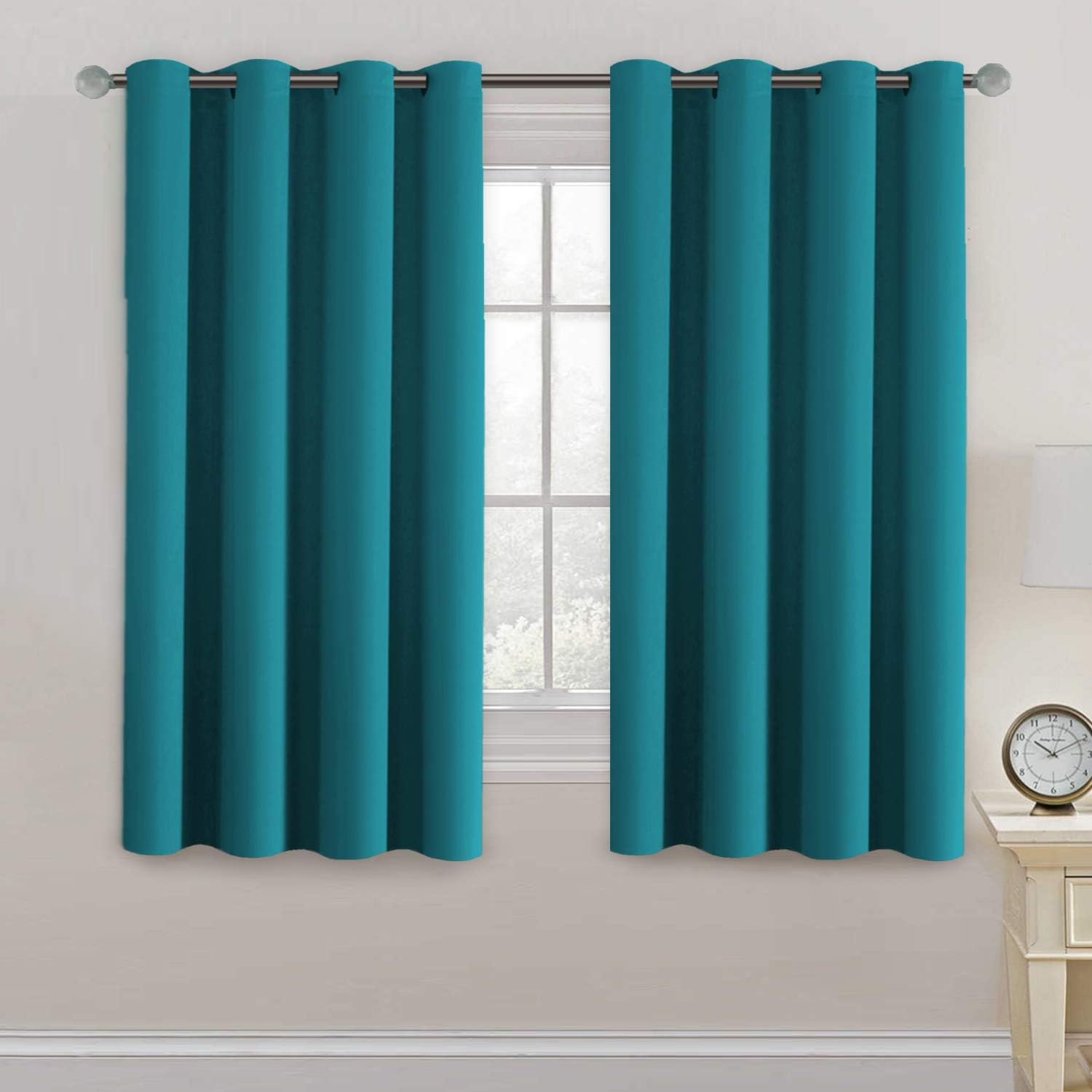100% Blackout Thermal Insulated Grommet Solid Color Curtains