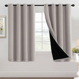 100% Blackout Black Liners Grommet Solid Color Curtains