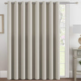 Blackout Thermal Insulated Extra Long Grommet Top Solid Color Curtains, One Panel