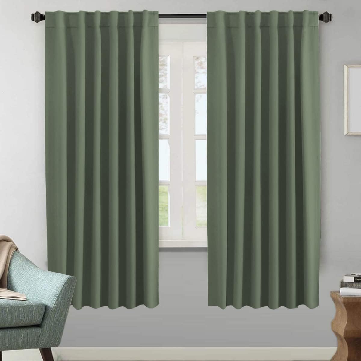 Blackout Thermal Insulated Tab/Rod Pocket Solid Color Curtains
