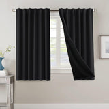 H.VERSAILTEX 100% Blackout Curtains for Bedroom with Black Liner Full Room Darkening Back Tab Rod Pocket 2 Panels