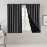 H.VERSAILTEX 100% Blackout Curtains for Bedroom with Black Liner Full Room Darkening Back Tab Rod Pocket 2 Panels