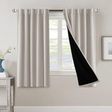 H.VERSAILTEX 100% Blackout Curtains for Bedroom with Black Liner Full Room Darkening Back Tab Rod Pocket 2 Panels