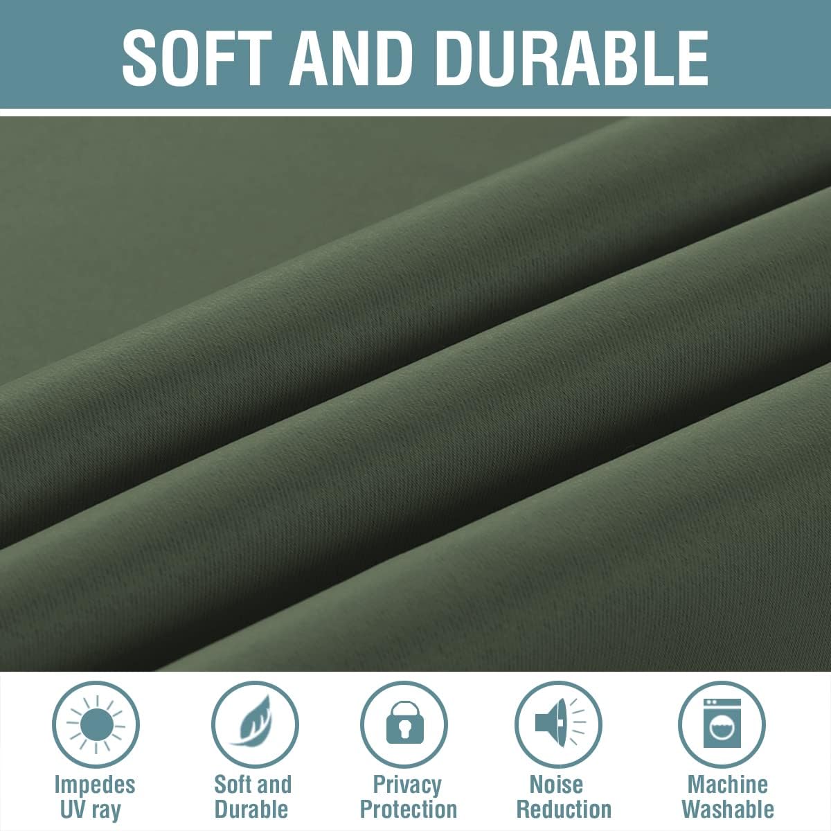 Blackout Thermal Insulated Winow Treatment Extra Long Grommet Top Curtains