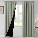 H.VERSAILTEX 100% Blackout Short Curtains for Bedroom Kitchen Privacy Energy Saving Curtain Tiers Set of 2