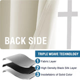Blackout Thermal Insulated Back Tab/Rod Pocket Solid Color Curtains