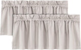 H.VERSAILTEX 100% Blackout Valances for Windows Kitchen Window Rod Pocket Privacy Decorative Curtains 2 Pack