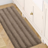 1pc Bath Rugs for Bathroom Non Slip Bath Mats Extra Thick Chenille Striped Rug