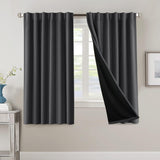 H.VERSAILTEX 100% Blackout Curtains for Bedroom with Black Liner Full Room Darkening Back Tab Rod Pocket 2 Panels
