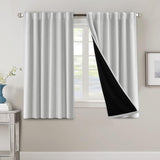 H.VERSAILTEX 100% Blackout Curtains for Bedroom with Black Liner Full Room Darkening Back Tab Rod Pocket 2 Panels