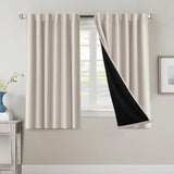 H.VERSAILTEX 100% Blackout Curtains for Bedroom with Black Liner Full Room Darkening Back Tab Rod Pocket 2 Panels