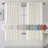 Natural Linen Tab Loop Pocket Semi Sheer Light Filtering Curtains