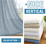 H.VERSAILTEX Linen Blended Curtains 84 Inches Long for Living Room and Bedroom - Light Filtering Rod Pocket, Burlap Textured, 2 Panel Sets, Stone Blue