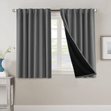 H.VERSAILTEX 100% Blackout Curtains for Bedroom with Black Liner Full Room Darkening Back Tab Rod Pocket 2 Panels