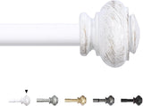 H.VERSAILTEX Fenstervorhangstangen für Fenster von 48 bis 84 Zoll, verstellbar, dekorativ, 3/4 Zoll Durchmesser, Einzelfenster-Vorhangstangen-Set mit klassischen Endstücken 