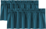 H.VERSAILTEX 100% Blackout Valances for Windows Kitchen Window Rod Pocket Privacy Decorative Curtains 2 Pack