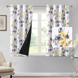 H.VERSAILTEX 100% Blackout Curtains for Living Room Camellia Floral Thermal Insulated Grommet Window Drapes 2 Panels