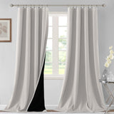 H.VERSAILTEX 100% Blackout Short Curtains for Bedroom Kitchen Privacy Energy Saving Curtain Tiers Set of 2