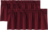H.VERSAILTEX 100% Blackout Valances for Windows Kitchen Window Rod Pocket Privacy Decorative Curtains 2 Pack