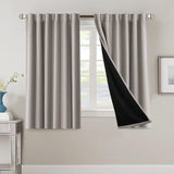H.VERSAILTEX 100% Blackout Curtains for Bedroom with Black Liner Full Room Darkening Back Tab Rod Pocket 2 Panels