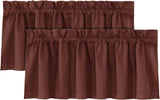 H.VERSAILTEX 100% Blackout Valances for Windows Kitchen Window Rod Pocket Privacy Decorative Curtains 2 Pack